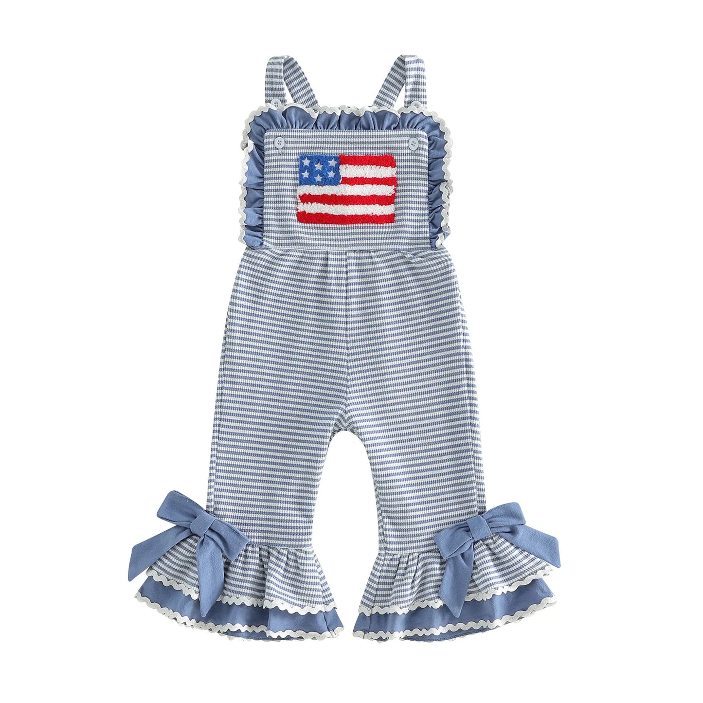 Little Patriot Ruffle Bell Romper