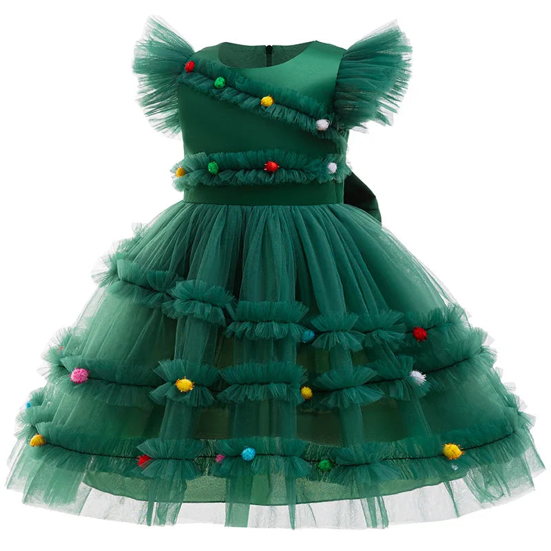 Christmas Tree-Inspired Girls’ Dress