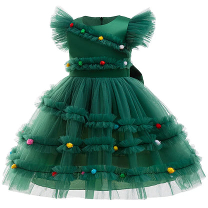 Christmas Tree-Inspired Girls’ Dress