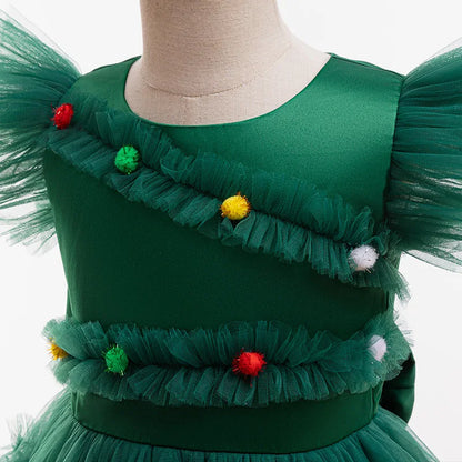 Christmas Tree-Inspired Girls’ Dress