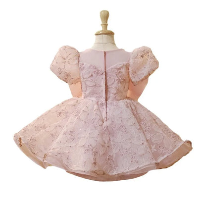 Enchanted Rosé Bow Kids' Party Dress
