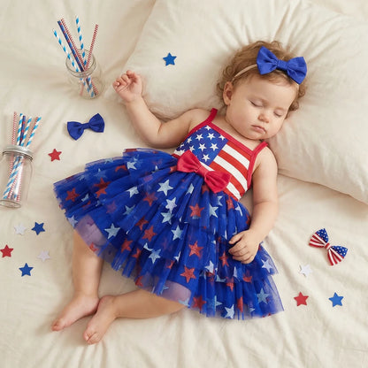 All-American Sweetheart Tutu Dress with Bow Headband
