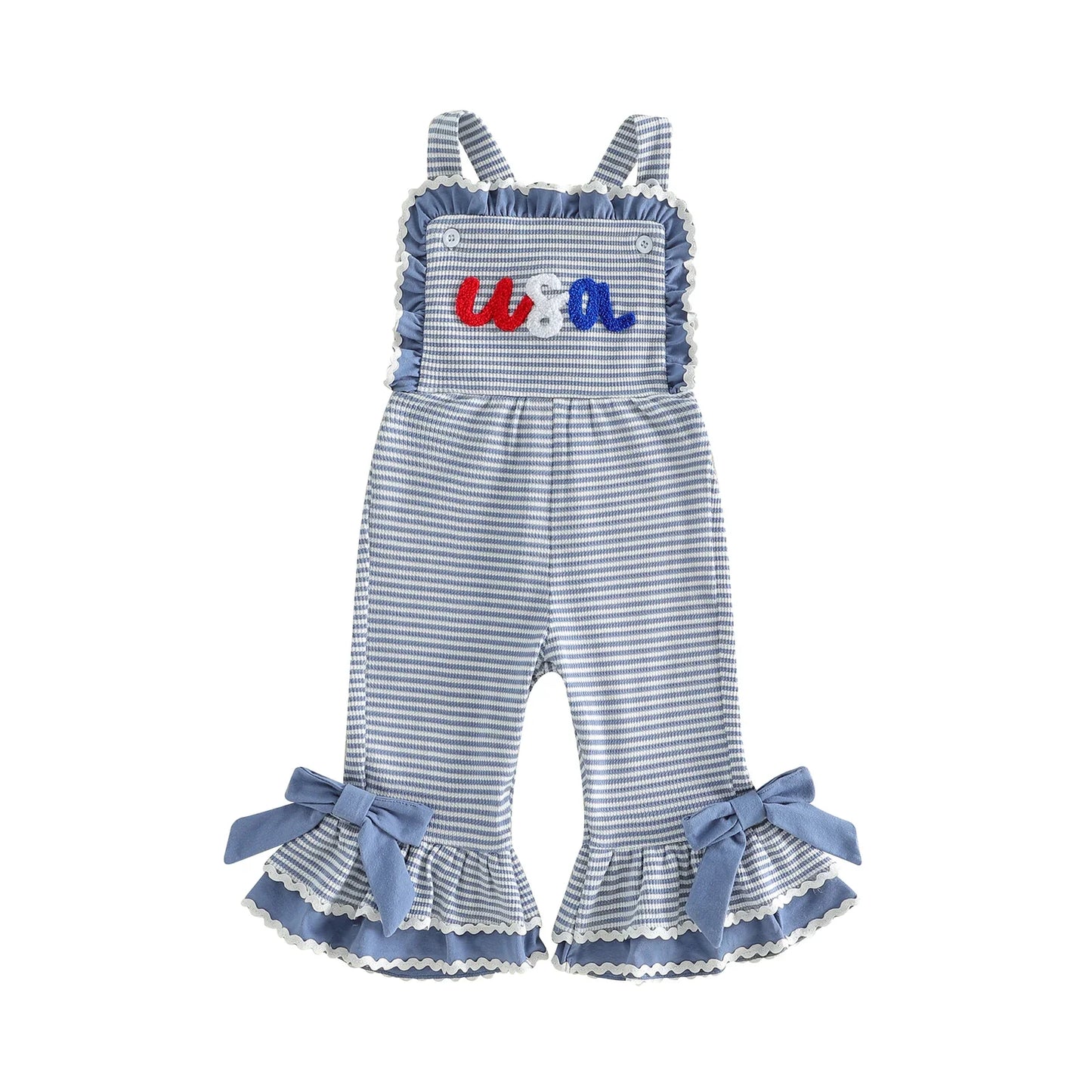 Little Patriot Ruffle Bell Romper