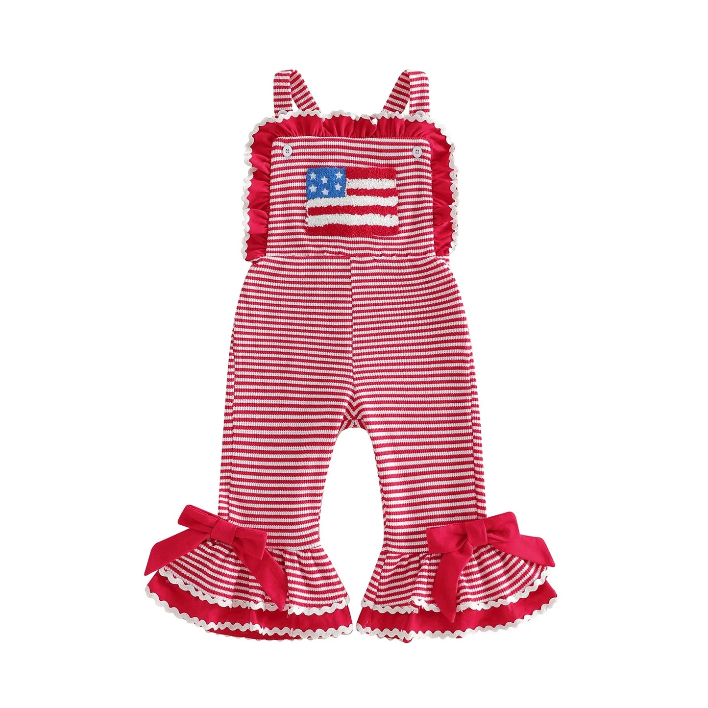 Little Patriot Ruffle Bell Romper