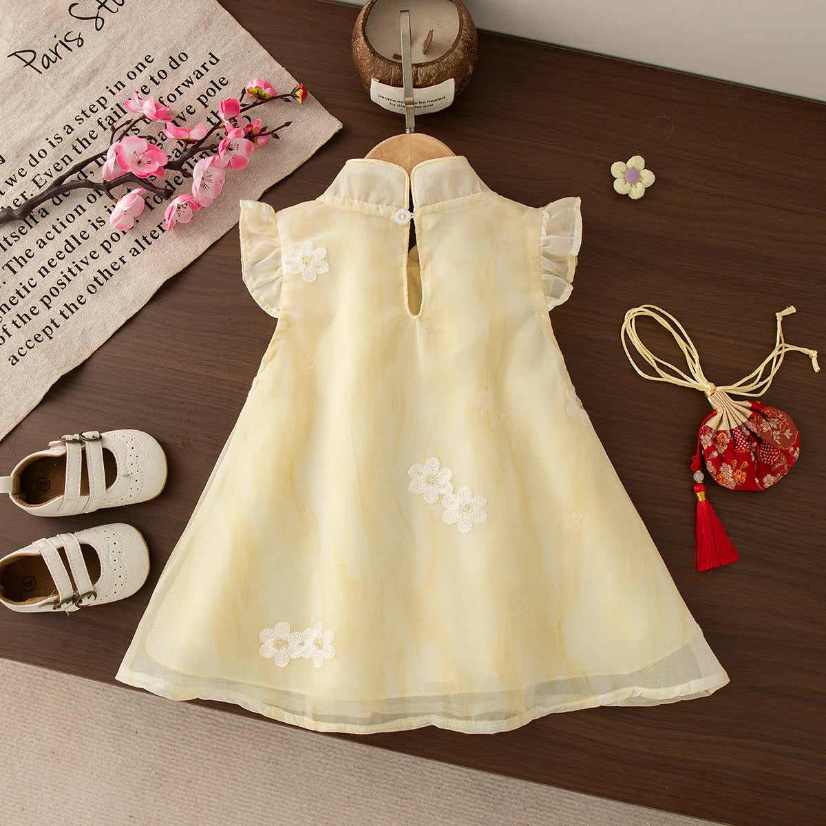 Golden Blossom Oriental Girls' Dress