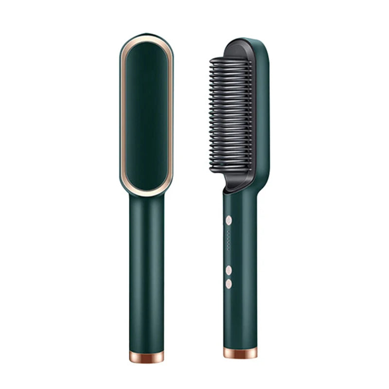 Electric Professional 2 In 1 Hot Comb Hair Straightener Electric Hair Brush Negative Ion Multi-Temperature Styling Tool