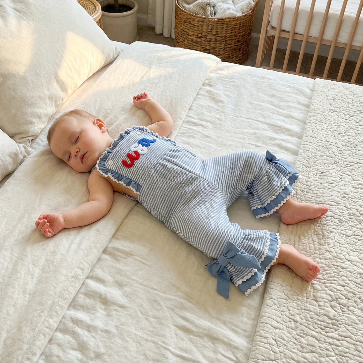 Little Patriot Ruffle Bell Romper