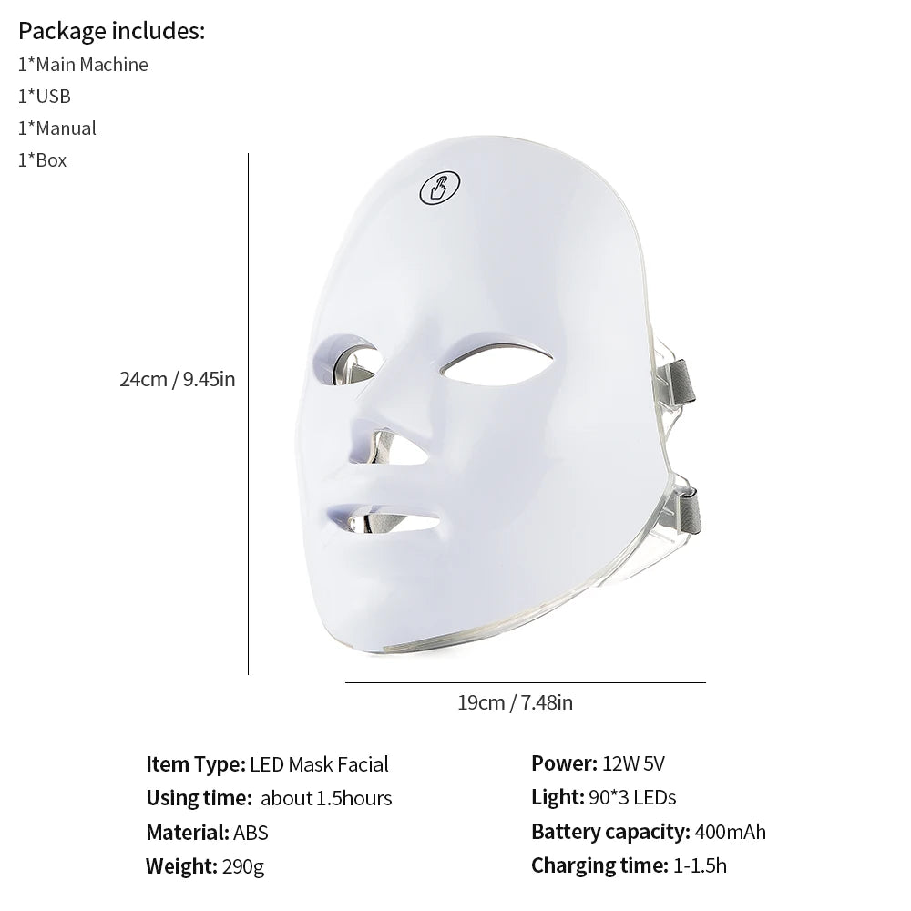 AuraLuz — Máscara Facial LED 7 Cores