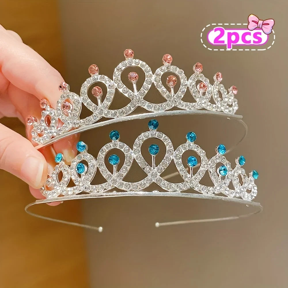 Princess Crown Tiara Set for Girls – 2 Pieces