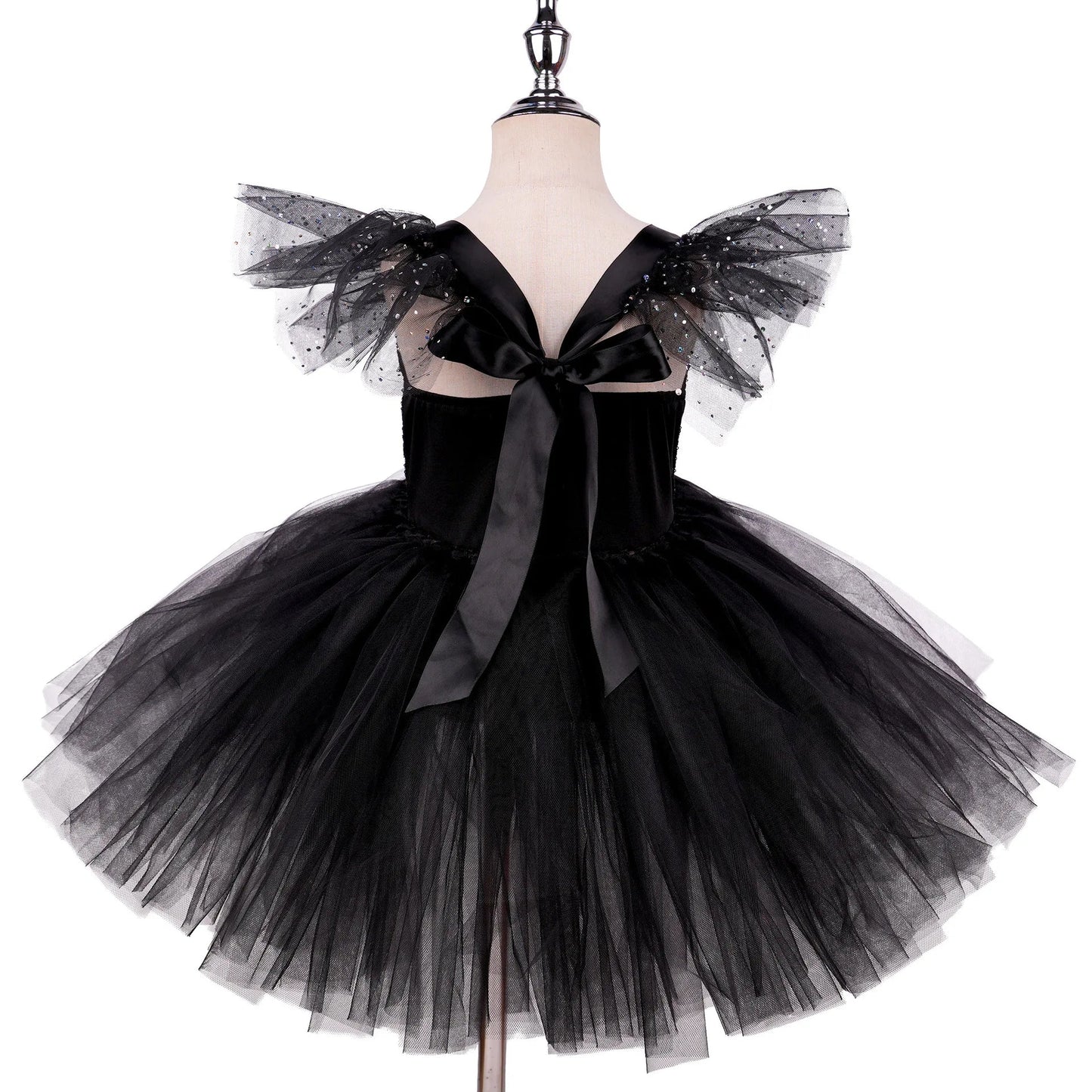 Girls Black & White Villain Costume