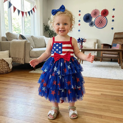 All-American Sweetheart Tutu Dress with Bow Headband