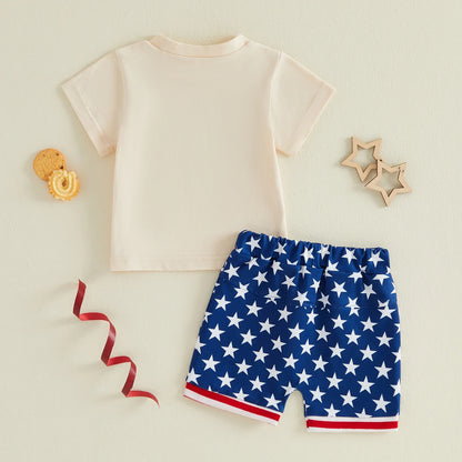 Feral But Free Tee & Stars Shorts Set