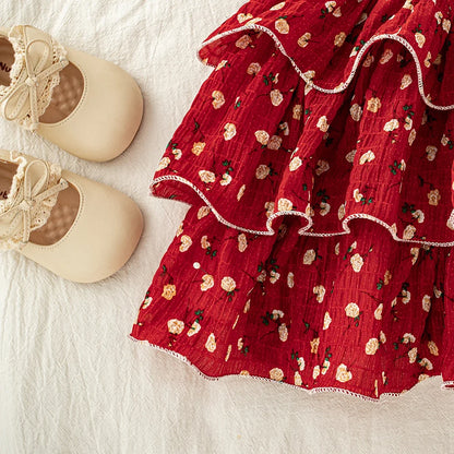 Red Floral Girls’ Dress