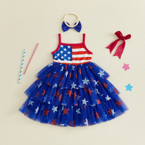 All-American Sweetheart Tutu Dress with Bow Headband