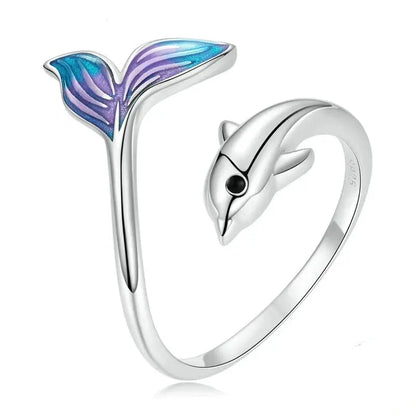Rainbow Dolphin Ring