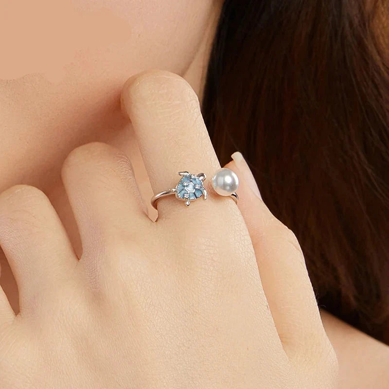 Aqua Turtle Ring