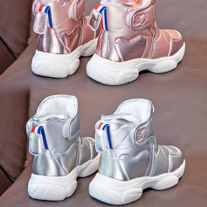 Girls' Metallic Pink Winter Boots