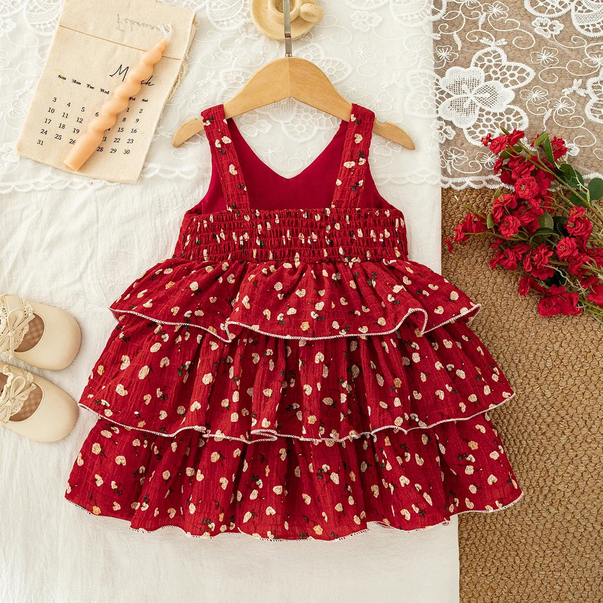 Red Floral Girls’ Dress