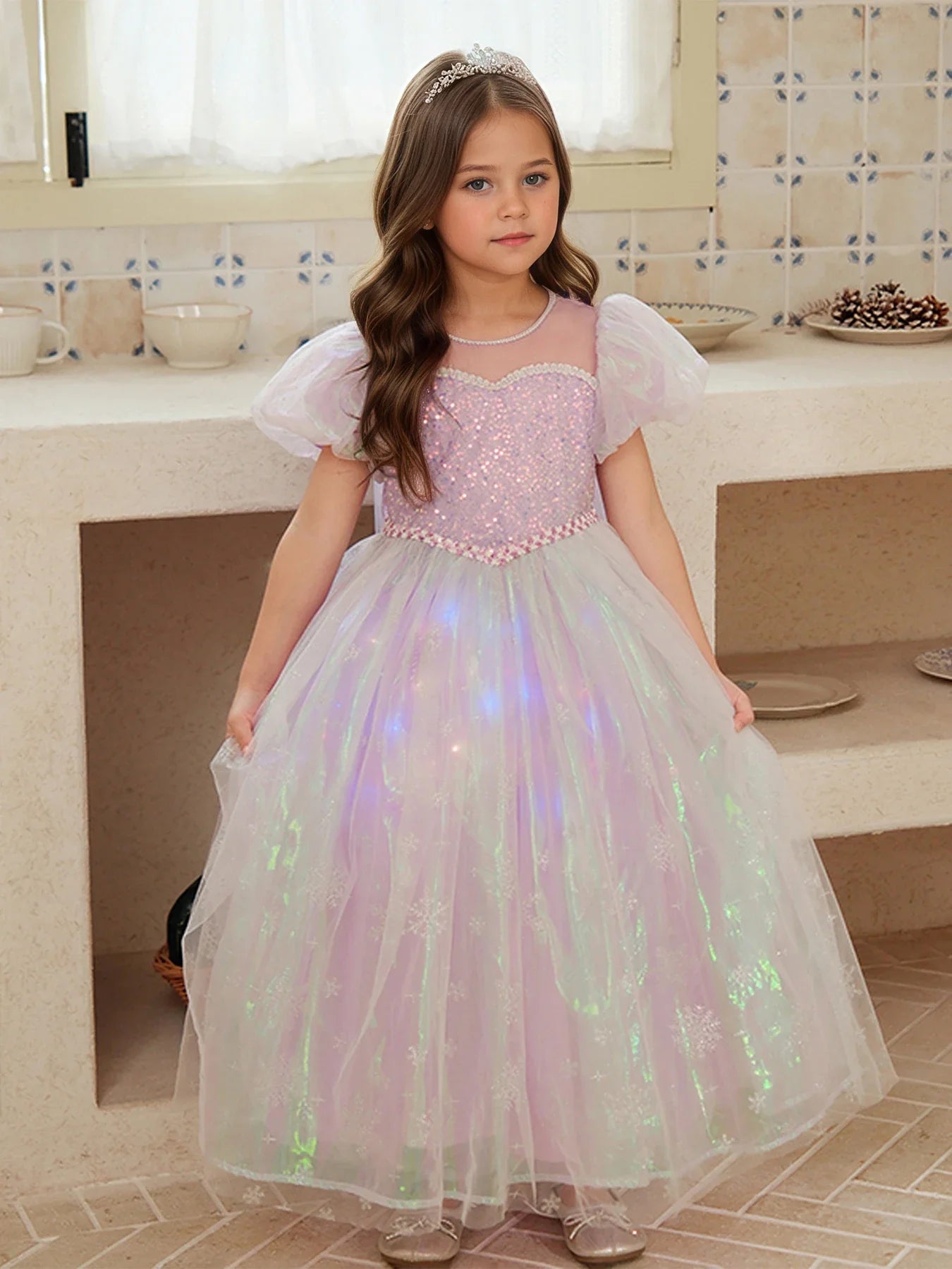 Luna Sparkle Princess Dress – Lilac Magic