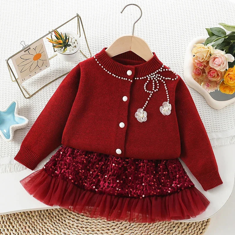 Holiday Sparkle Knit Set for Girls