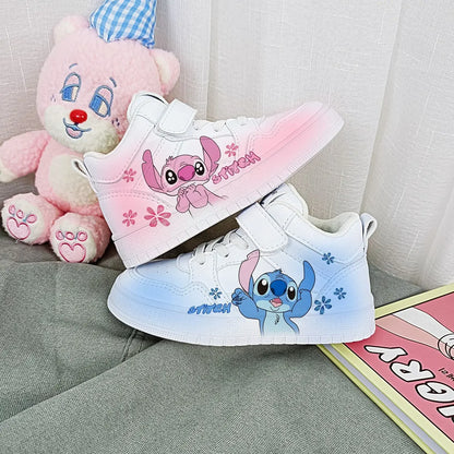 Kids Cartoon Sneakers – Blue & Pink