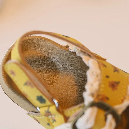 Ditsy Floral Lace Cork Slides