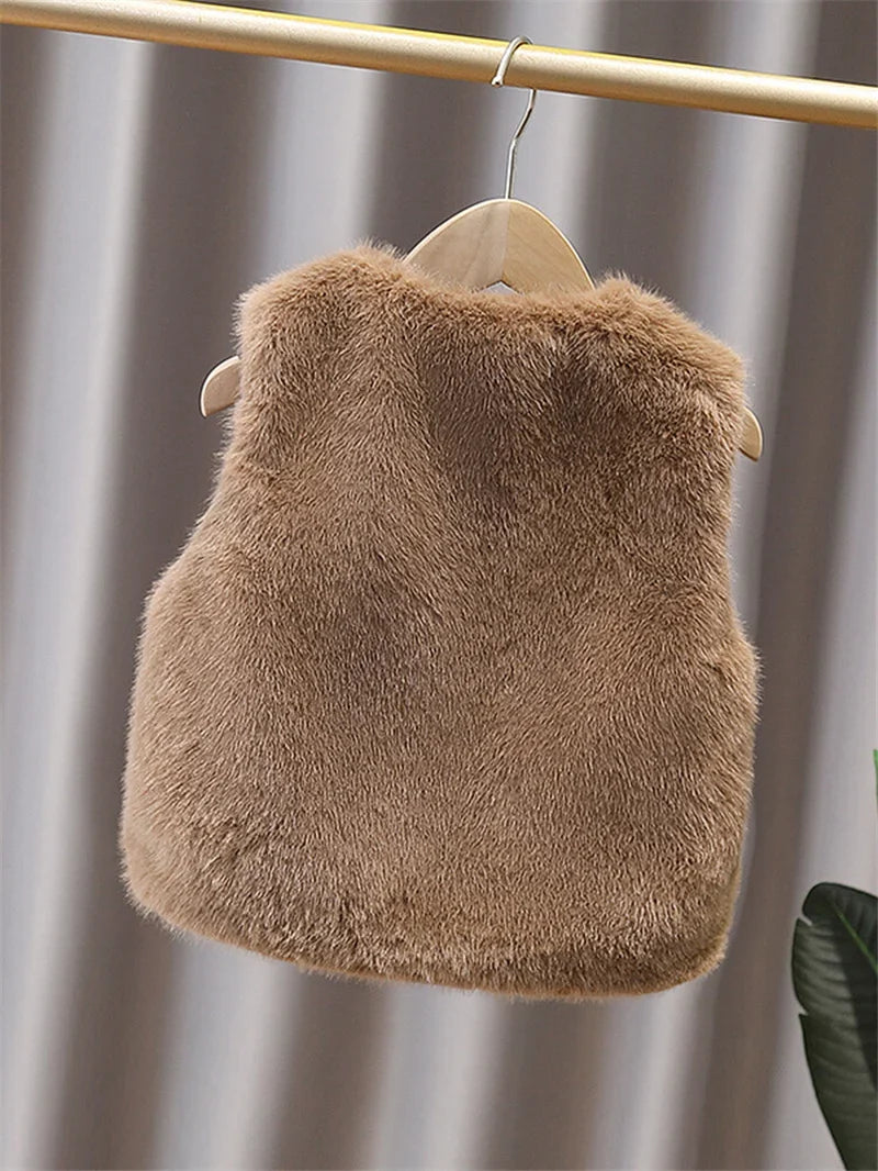 Velvet Bow Fur Vest