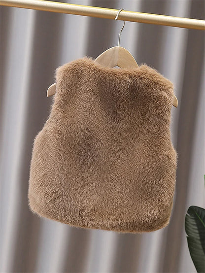 Velvet Bow Fur Vest