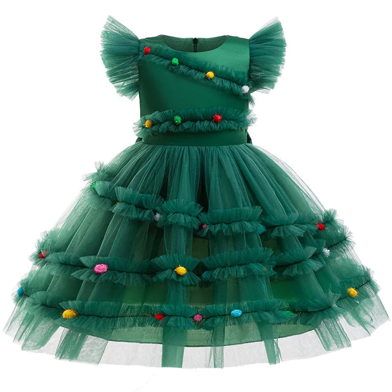 Christmas Tree-Inspired Girls’ Dress