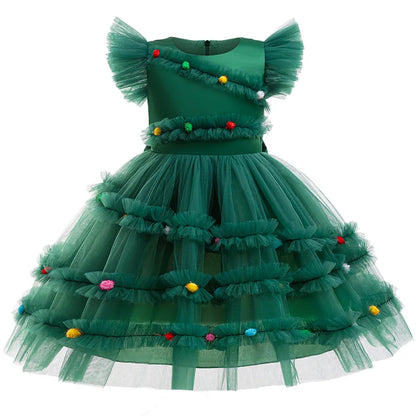 Christmas Tree-Inspired Girls’ Dress
