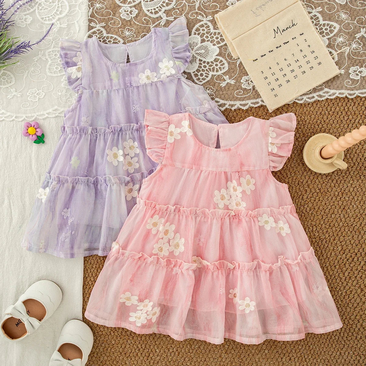 Girls’ Dress Floral Tulle