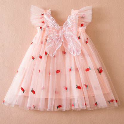 Strawberries Tulle Kids' Dress – Fairy Collection