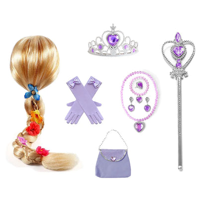 Tower Princess Accessory Set – Braided Wig, Crown, Wand & Jewelry