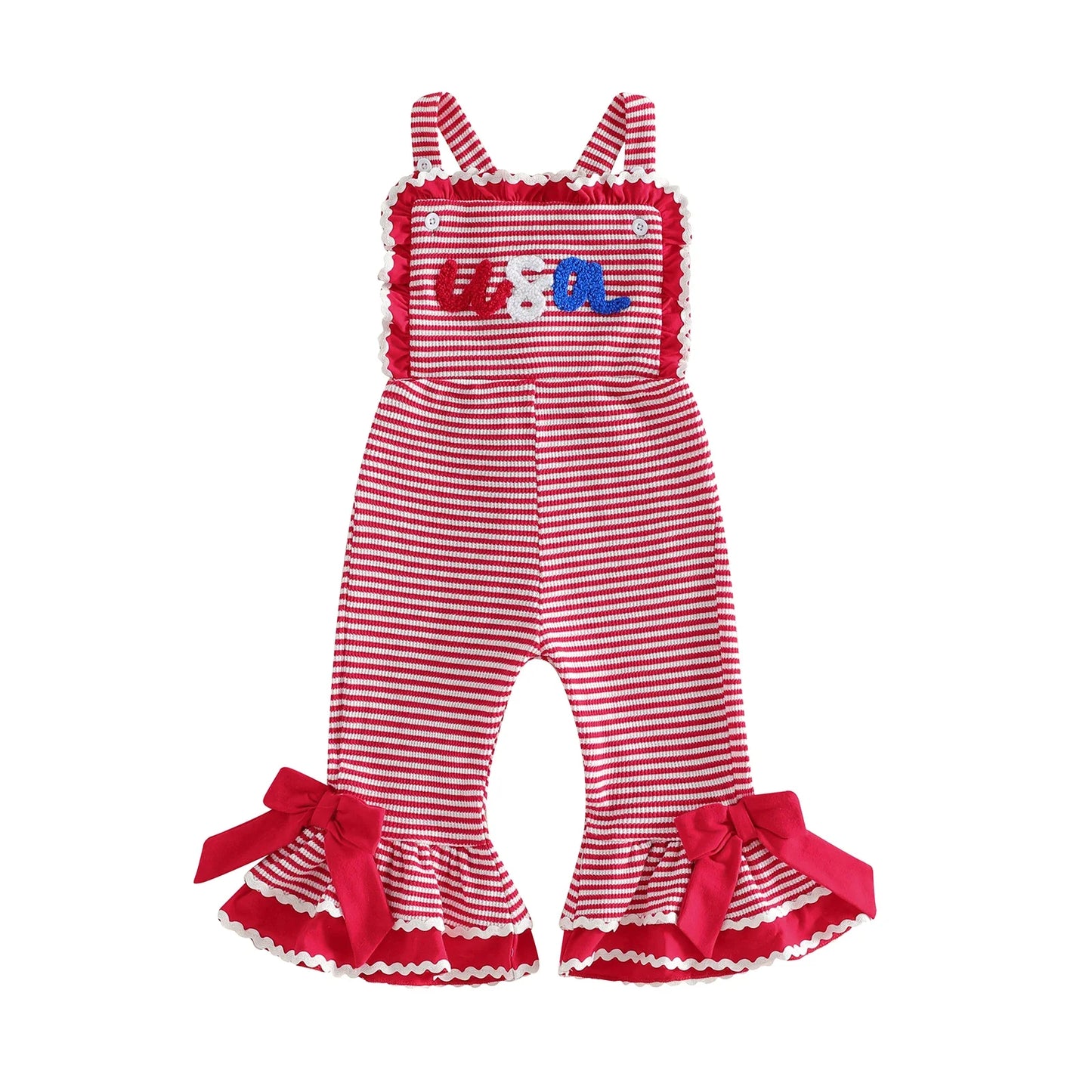 Little Patriot Ruffle Bell Romper