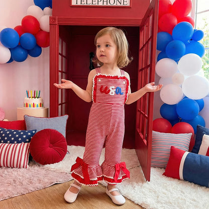 Little Patriot Ruffle Bell Romper
