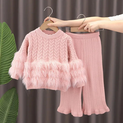2-Piece Knit & Faux Fur Set