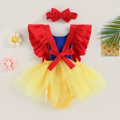 Royal Baby Tutu Romper – Yellow & Red Magic Edition