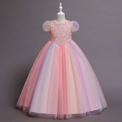 Long Princess Party Dress for Girls – Candy Colors Dream Look