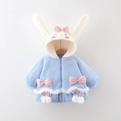 Baby Fluffy Bunny Ear Coat