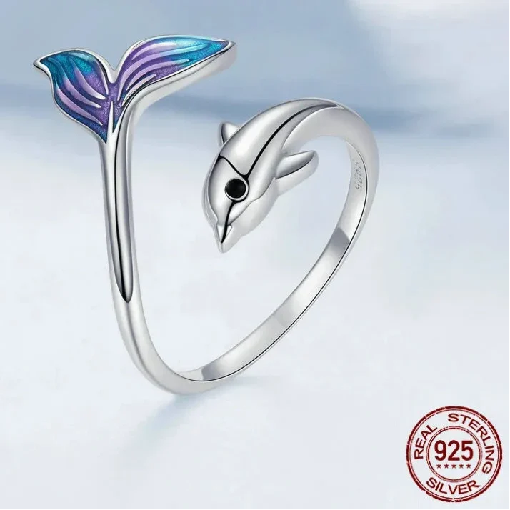 Rainbow Dolphin Ring