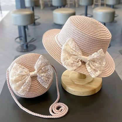 Princess Elegant Summer Hat & Bag Set for Girls