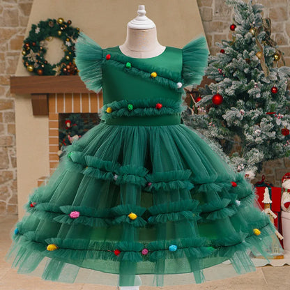 Christmas Tree-Inspired Girls’ Dress