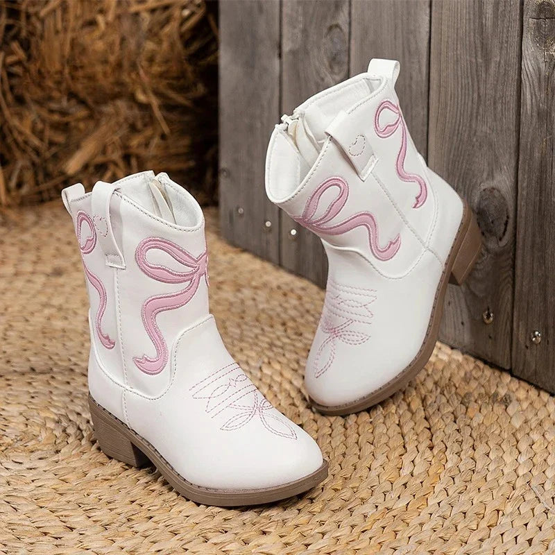 Pink Bow Cowgirl Boots