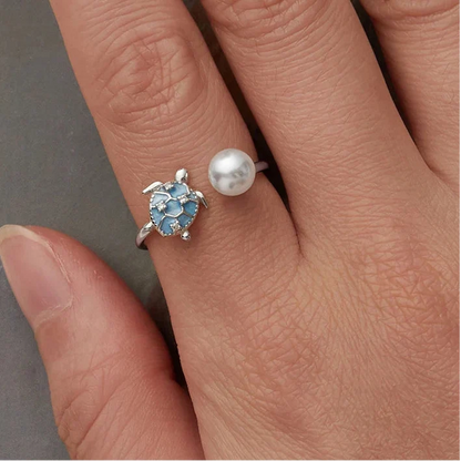 Aqua Turtle Ring