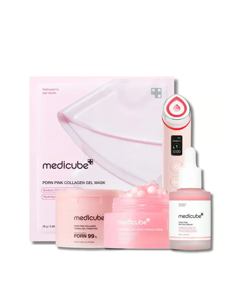 Conjunto de colágeno tonificante rosa MEDICUBE PDRN Booster
