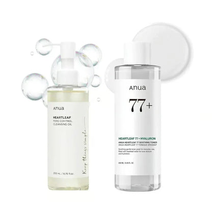 Conjunto de toner + óleo de limpeza ANUA Heartleaf
