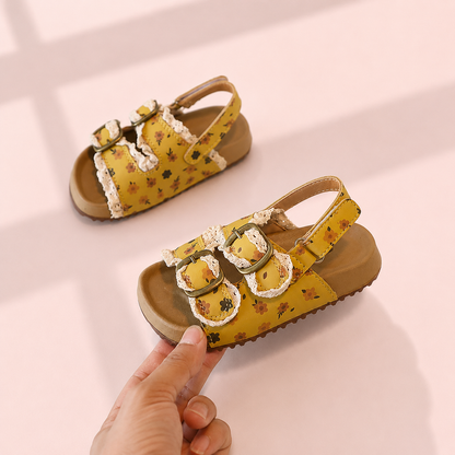 Ditsy Floral Lace Cork Slides