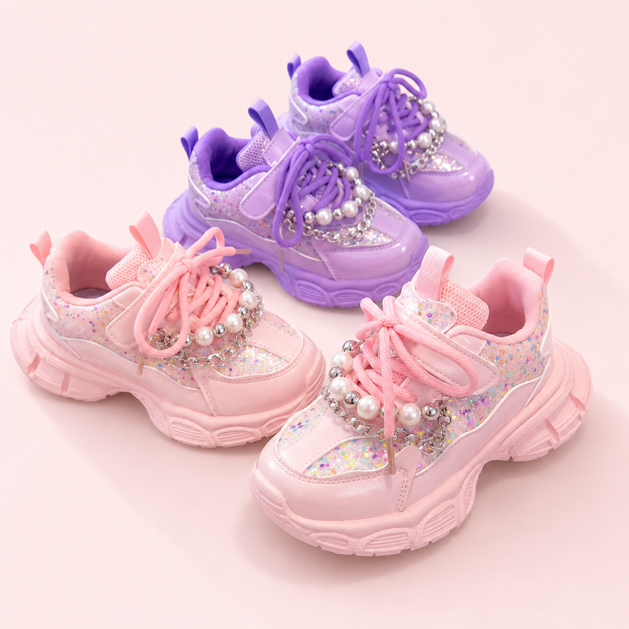 Pearl & Sparkle Chunky Sneakers