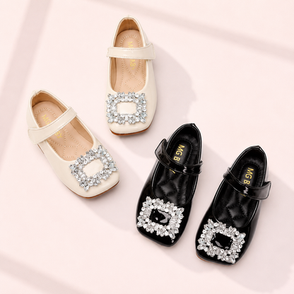 Crystal Buckle Patent Mary Janes