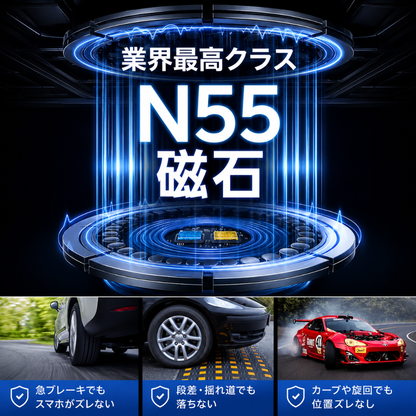 MiraiDrive™ | U-POWER 強力マグネット車載ホルダー — 360°回転・全機種対応